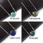 Natural Gemstone NecklAmazonite Necklace Labradorite Necklace Silver Minimalist Jewelry Amazonite