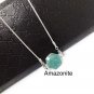 Natural Gemstone NecAmazonite Necklace Labradorite Necklace Silver Minimalist Jewelry Labradorite