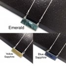 Natural Gemstone NecklMinimalist Necklace Silver Minimalist Jewelry Healing Jewelry Blue Sapphire