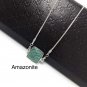 Natural Gemstone Necklace; Minimalist Necklace; Sterling SAmazonite Labradorite Emerald Amazonite