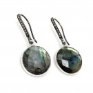 Natural LabradPave Diamond Earrings Sterling Silver Gemstone Earrings Gifts for Her Default Title