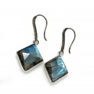 Natural LabradPave Diamond Earrings Sterling Silver Gemstone Earrings Gifts for Her Default Title