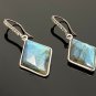 Natural LabradPave Diamond Earrings Sterling Silver Gemstone Earrings Gifts for Her Default Title