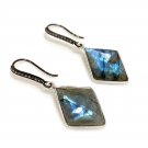 Natural LabradPave Diamond Earrings Sterling Silver Gemstone Earrings Gifts for Her Default Title