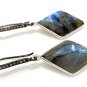 Natural LabradPave Diamond Earrings Sterling Silver Gemstone Earrings Gifts for Her Default Title