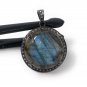 NatuSterling Silver Pave Diamond Fine Jewelry Oxidized Silver Pendant Gifts for Her Default Title