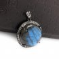 NatuSterling Silver Pave Diamond Fine Jewelry Oxidized Silver Pendant Gifts for Her Default Title