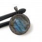 NatuSterling Silver Pave Diamond Fine Jewelry Oxidized Silver Pendant Gifts for Her Default Title