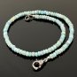 Natural Larimar Necklace with Pave Diamond Gemstone Necklace Bohemian Jewelry Gifts for Her 17.25