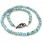Natural Larimar Necklace with Pave Diamond Gemstone Necklace Bohemian Jewelry Gifts for Her 17.25