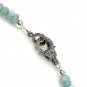 Natural Larimar Necklace with Pave Diamond Gemstone Necklace Bohemian Jewelry Gifts for Her 17.25