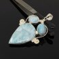 Natural Larimar Pendant; Silver Jewelry Gifts for Her Bohemian Jewelry Boho Pendant Default Title