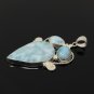 Natural Larimar Pendant; Silver Jewelry Gifts for Her Bohemian Jewelry Boho Pendant Default Title