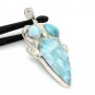 Natural Larimar Pendant; Silver Jewelry Gifts for Her Bohemian Jewelry Boho Pendant Default Title