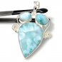 Natural Larimar Pendant; Silver Jewelry Gifts for Her Bohemian Jewelry Boho Pendant Default Title