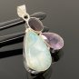 Natural Larimar with Amethyst and Larimar Pendant Amethyst Pendant Bohemian Jewelry Default Title