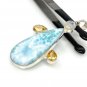 Natural Larimar with Citrine and MooMoonstone Pendant Bohemian Jewelry Boho Pendant Default Title