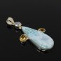 Natural Larimar with Citrine and MooMoonstone Pendant Bohemian Jewelry Boho Pendant Default Title