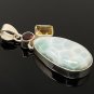 Natural Larimar with Garnet and CitLarimar Pendant Citrine Pendant Bohemian Jewelry Default Title