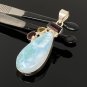 Natural Larimar with Garnet and CitLarimar Pendant Citrine Pendant Bohemian Jewelry Default Title