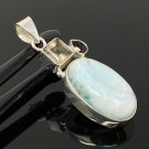 Natural Larimar with GarnetSterling Silver Jewelry Larimar Pendant Bohemian Jewelry Default Title