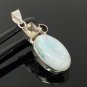 Natural Larimar with GarnetSterling Silver Jewelry Larimar Pendant Bohemian Jewelry Default Title