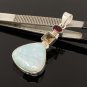 Natural Larimar with GarnetSterling Silver Jewelry Larimar Pendant Bohemian Jewelry Default Title