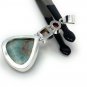 Natural Larimar with GarnetSterling Silver Jewelry Larimar Pendant Bohemian Jewelry Default Title