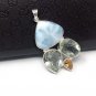 Natural LaSterling Silver - Bohemian Jewelry Larimar Pendant Green Amethyst Pendant Default Title