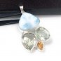 Natural LaSterling Silver - Bohemian Jewelry Larimar Pendant Green Amethyst Pendant Default Title