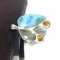 Natural LaSterling Silver - Bohemian Jewelry Larimar Pendant Green Amethyst Pendant Default Title