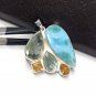 Natural LaSterling Silver - Bohemian Jewelry Larimar Pendant Green Amethyst Pendant Default Title