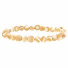 Natural Mother Of Pearl 6mm Beaded Stretch Bracelet B9084NMOP