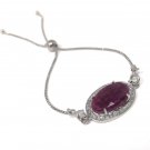 Natural Ruby PSterling Silver Bolo Bracelet Gemstone Bracelet Jewelry Gifts for Her Default Title
