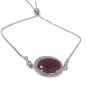 Natural Ruby PSterling Silver Bolo Bracelet Gemstone Bracelet Jewelry Gifts for Her Default Title