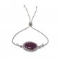 Natural Ruby PSterling Silver Bolo Bracelet Gemstone Bracelet Jewelry Gifts for Her Default Title