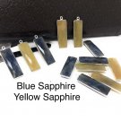 Natural Sapphire Gemstone Bar CharmBulk Wholesale Charms Blue -Pink - Yellow 1 pc Yellow Sapphire