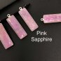 Natural Sapphire Gemstone Bar Shape Bulk Wholesale Charms Blue -Pink - Yellow 1 pc Blue Sapphire