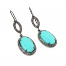 Natural SleepSterling Silver Gemstone Earrings Robin Egg Turquoise Earring 2'x0.65' Default Title