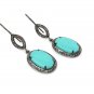 Natural SleepSterling Silver Gemstone Earrings Robin Egg Turquoise Earring 2'x0.65' Default Title