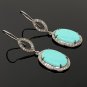 Natural SleepSterling Silver Gemstone Earrings Robin Egg Turquoise Earring 2'x0.65' Default Title