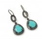 Natural Sleeping Sterling Silver Gemstone Earrings Robin Egg Turquoise 1.60'x 0.50' Default Title
