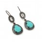 Natural Sleeping Sterling Silver Gemstone Earrings Robin Egg Turquoise 1.60'x 0.50' Default Title