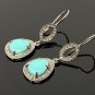 Natural Sleeping Sterling Silver Gemstone Earrings Robin Egg Turquoise 1.60'x 0.50' Default Title