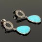 Natural Sleeping BeautVictorian Gemstone Earrings Robin Egg Turquoise 1.15' x 0.50' Default Title