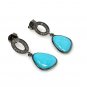 Natural Sleeping BeautVictorian Gemstone Earrings Robin Egg Turquoise 1.15' x 0.50' Default Title