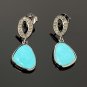 Natural Sleeping BeautVictorian Gemstone Earrings Robin Egg Turquoise 1.15' x 0.50' Default Title