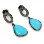 Natural Sleeping BeautVictorian Gemstone Earrings Robin Egg Turquoise 1.15' x 0.50' Default Title