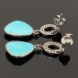 Natural Sleeping BeautVictorian Gemstone Earrings Robin Egg Turquoise 1.15' x 0.50' Default Title