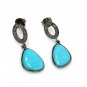 Natural Sleeping BeautVictorian Gemstone Earrings Robin Egg Turquoise 1.15' x 0.50' Default Title